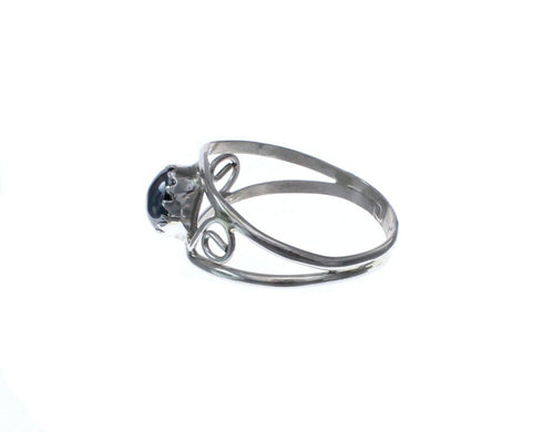 Native American Hematite Genuine Sterling Silver Ring Size 9 JX126698